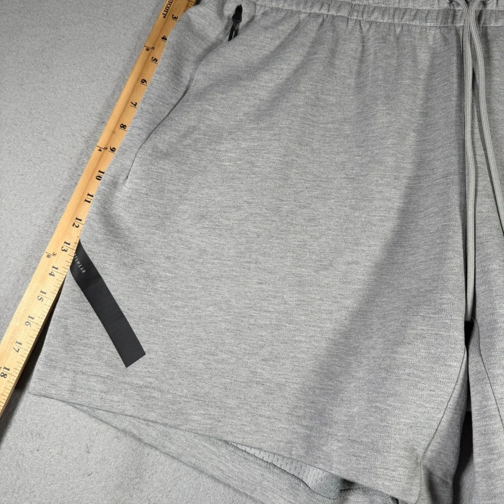 Adidas Mens Heather Grey Sportswear Shorts 2XL JJ4892‎ Zipper Pockets 7in Inseam